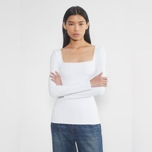 NWT - Aritzia Contour Squareneck Hip Longsleeve - Bright White - Medium